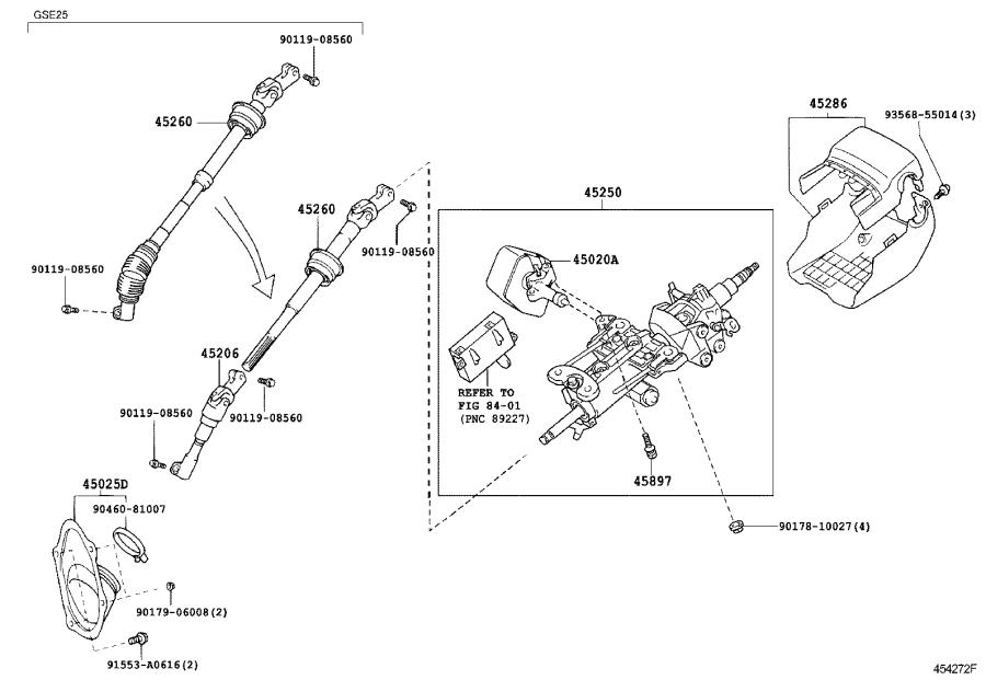 4520630112 - Lexus Yoke sub-assembly, steering sliding with shaft. Tilt ...