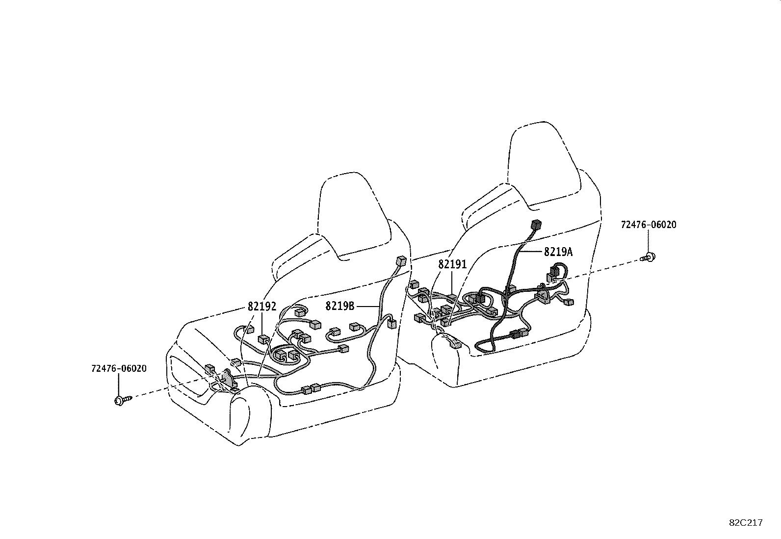 Lexus ES 350 Protector. Wiring harness, no. 3; wiring harness, no. 7