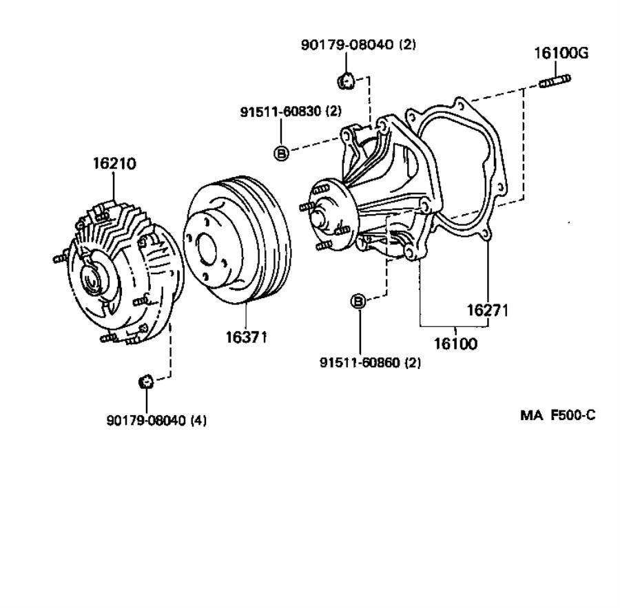 Lexus LX 450 Engine Water Pump. ARL, Cooling, Make - 1610069325